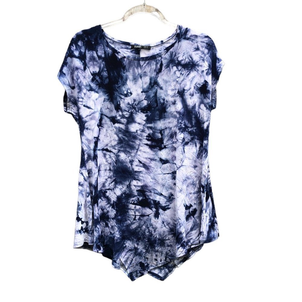 Thanth Collection of Style Blue Tie Dye Print Tunic Top Medium - Picture 2 of 8